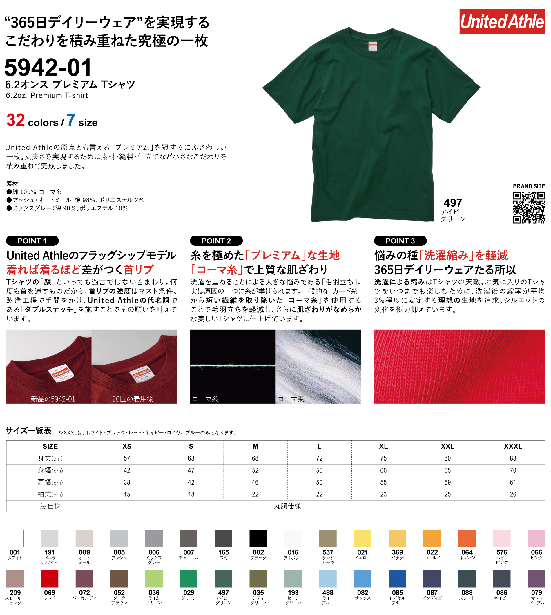 ユナイテッドアスレ-6.2オンス-プレミアム-Tシャツ-Style-No.-5942-01詳細ページ