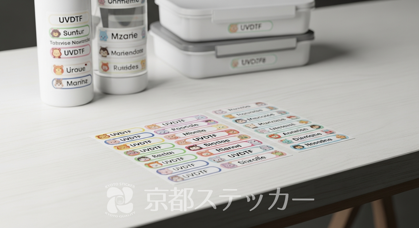 【国内最安】UVDTF名前シールは京都ステッカー!子供の持ち物に最適・格安で高耐久