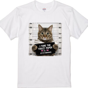 いたずらニャンコの逮捕劇 5.6オンス ハイクオリティー Tシャツ 〈アダルト〉S×2枚