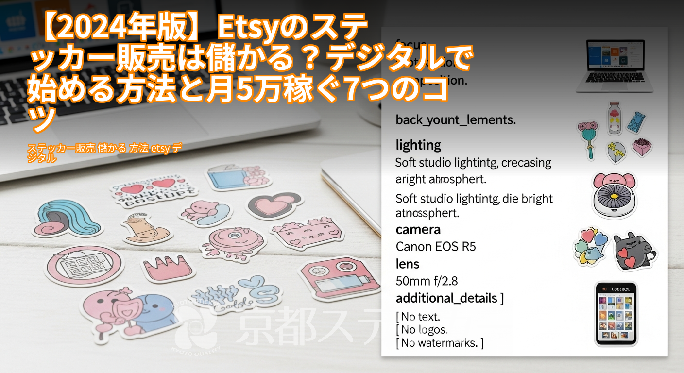 【2024年版】Etsyのステッカー販売は儲かる？デジタルで始める方法と月5万稼ぐ7つのコツ