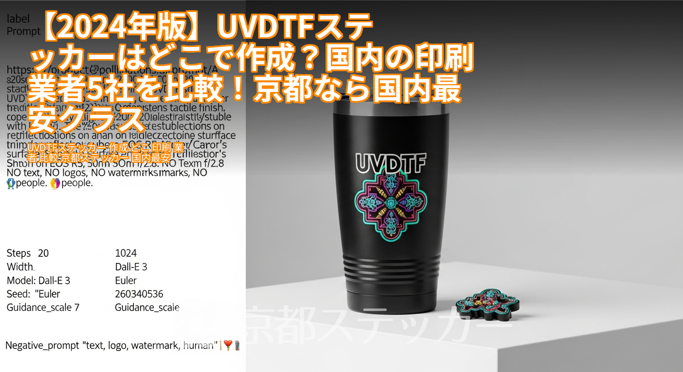 【2024年版】UVDTFステッカーはどこで作成?国内の印刷業者5社を比較!京都なら国内最安クラス