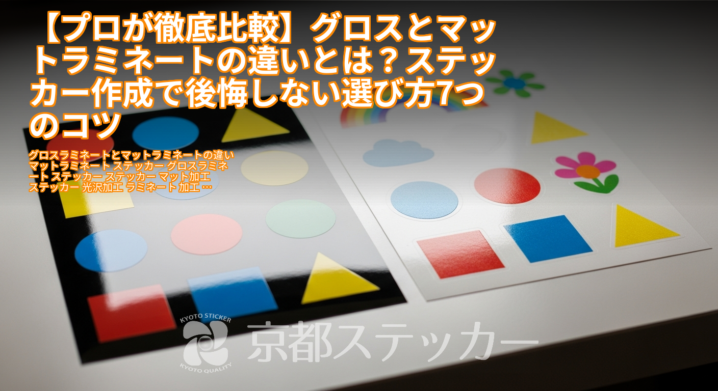 【プロが徹底比較】グロスとマットラミネートの違いとは?ステッカー作成で後悔しない選び方7つのコツ
