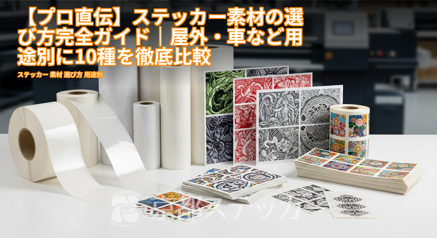 【プロ直伝】ステッカー素材の選び方完全ガイド|屋外・車など用途別に10種を徹底比較