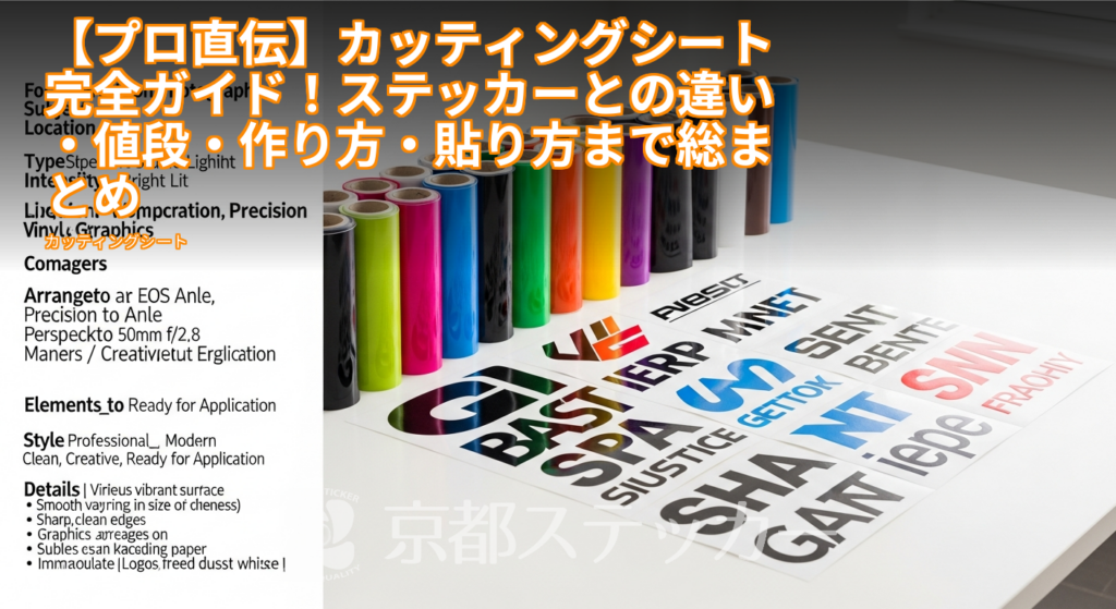 プロ直伝】カッティングシート完全ガイド！ステッカーとの違い・値段 