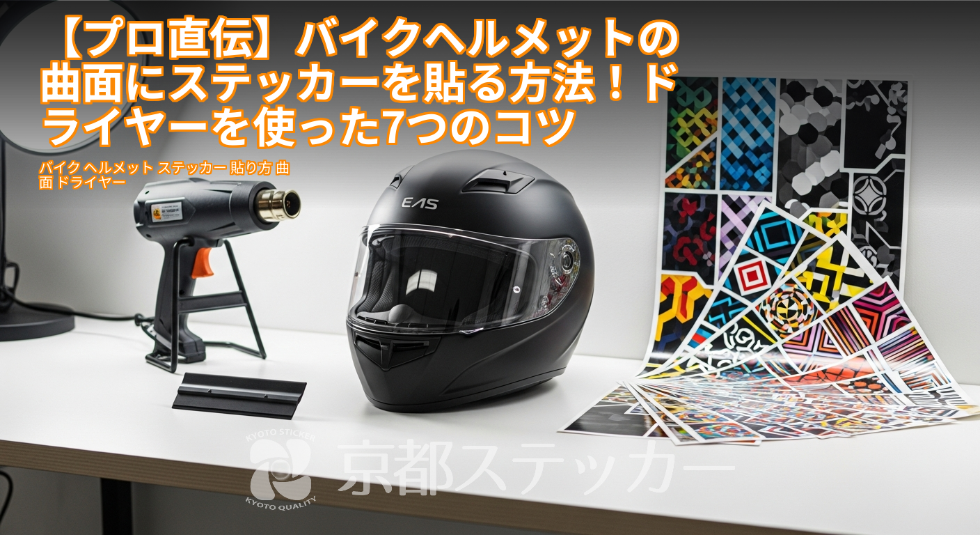 【プロ直伝】バイクヘルメットの曲面にステッカーを貼る方法！ドライヤーを使った7つのコツ