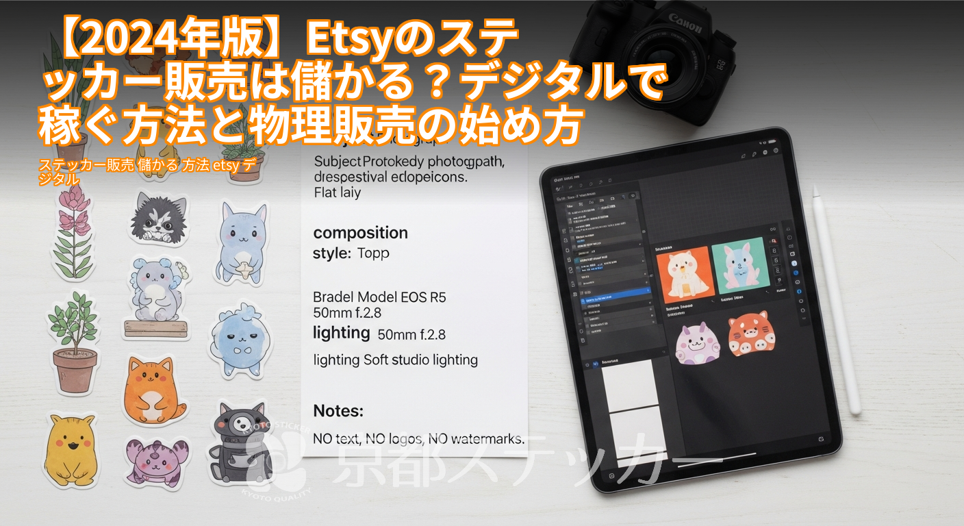 【2024年版】Etsyのステッカー販売は儲かる?デジタルで稼ぐ方法と物理販売の始め方