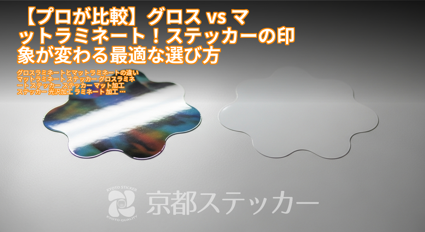 【プロが比較】グロス vs マットラミネート!ステッカーの印象が変わる最適な選び方