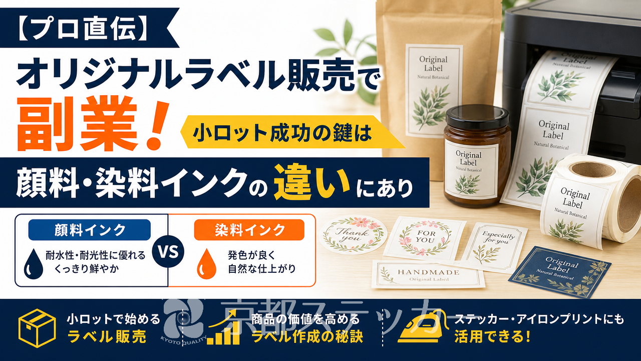 【プロ直伝】オリジナルラベル販売で副業！小ロット成功の鍵は顔料・染料インクの違いにあり