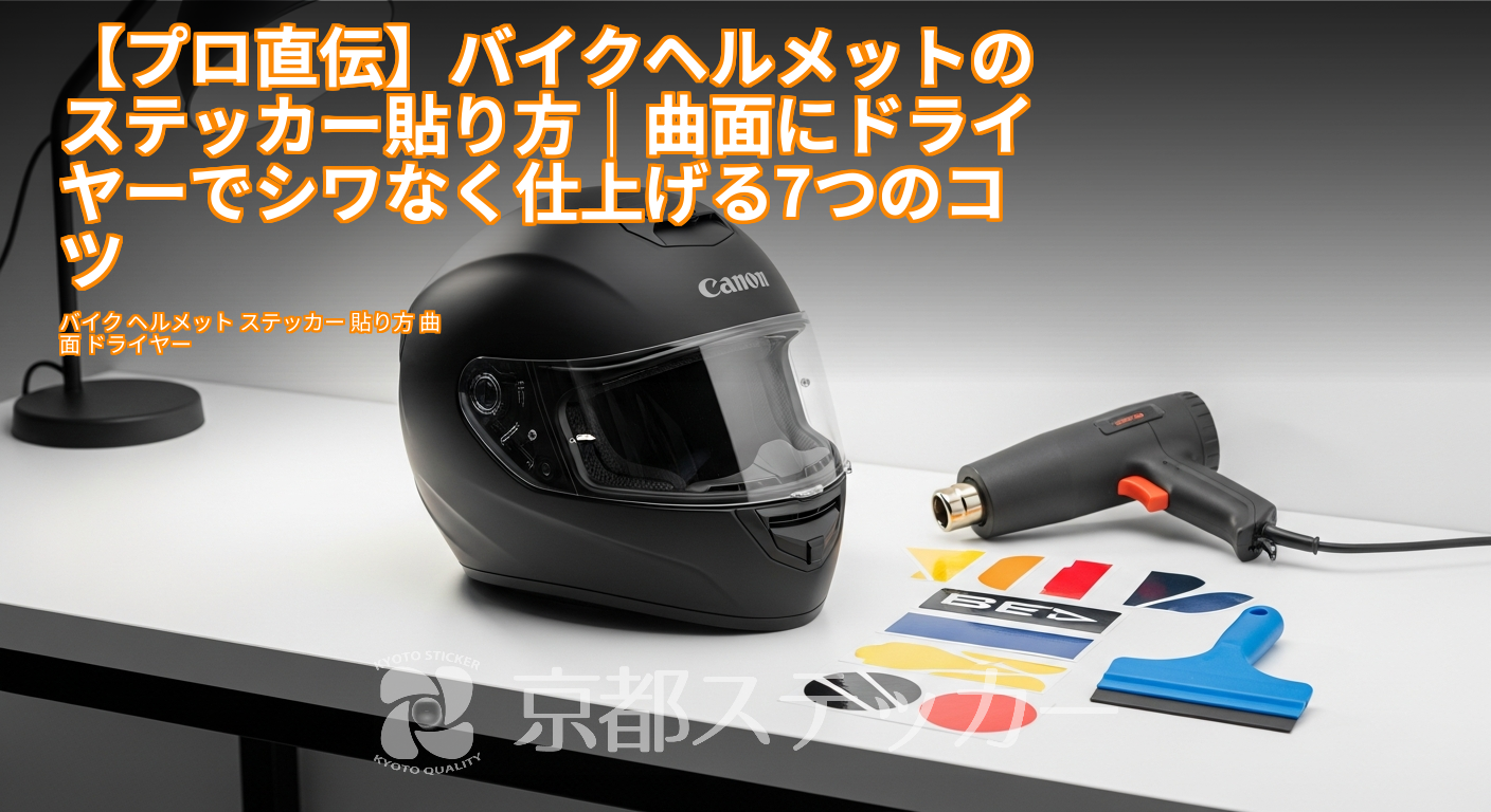 【プロ直伝】バイクヘルメットのステッカー貼り方|曲面にドライヤーでシワなく仕上げる7つのコツ