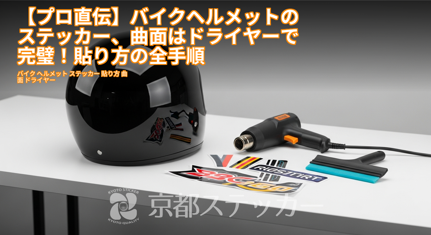 【プロ直伝】バイクヘルメットのステッカー、曲面はドライヤーで完璧！貼り方の全手順