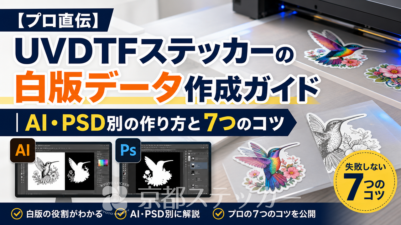 【プロ直伝】UVDTFステッカーの白版データ作成ガイド｜AI・PSD別の作り方と7つのコツ