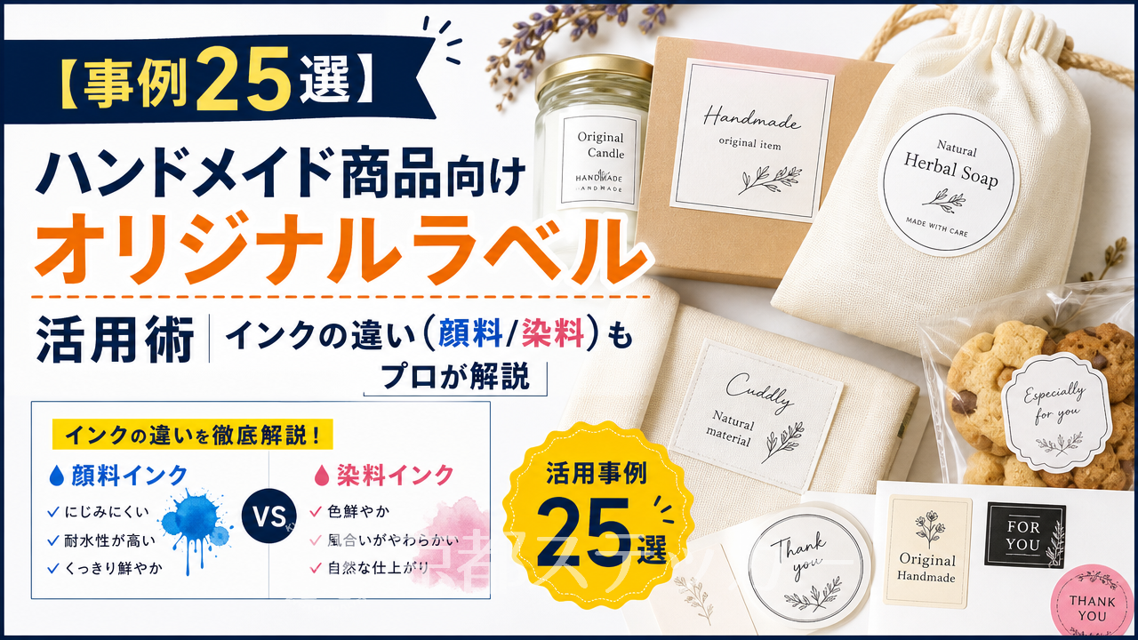 【事例25選】ハンドメイド商品向けオリジナルラベル活用術｜インクの違い（顔料/染料）もプロが解説