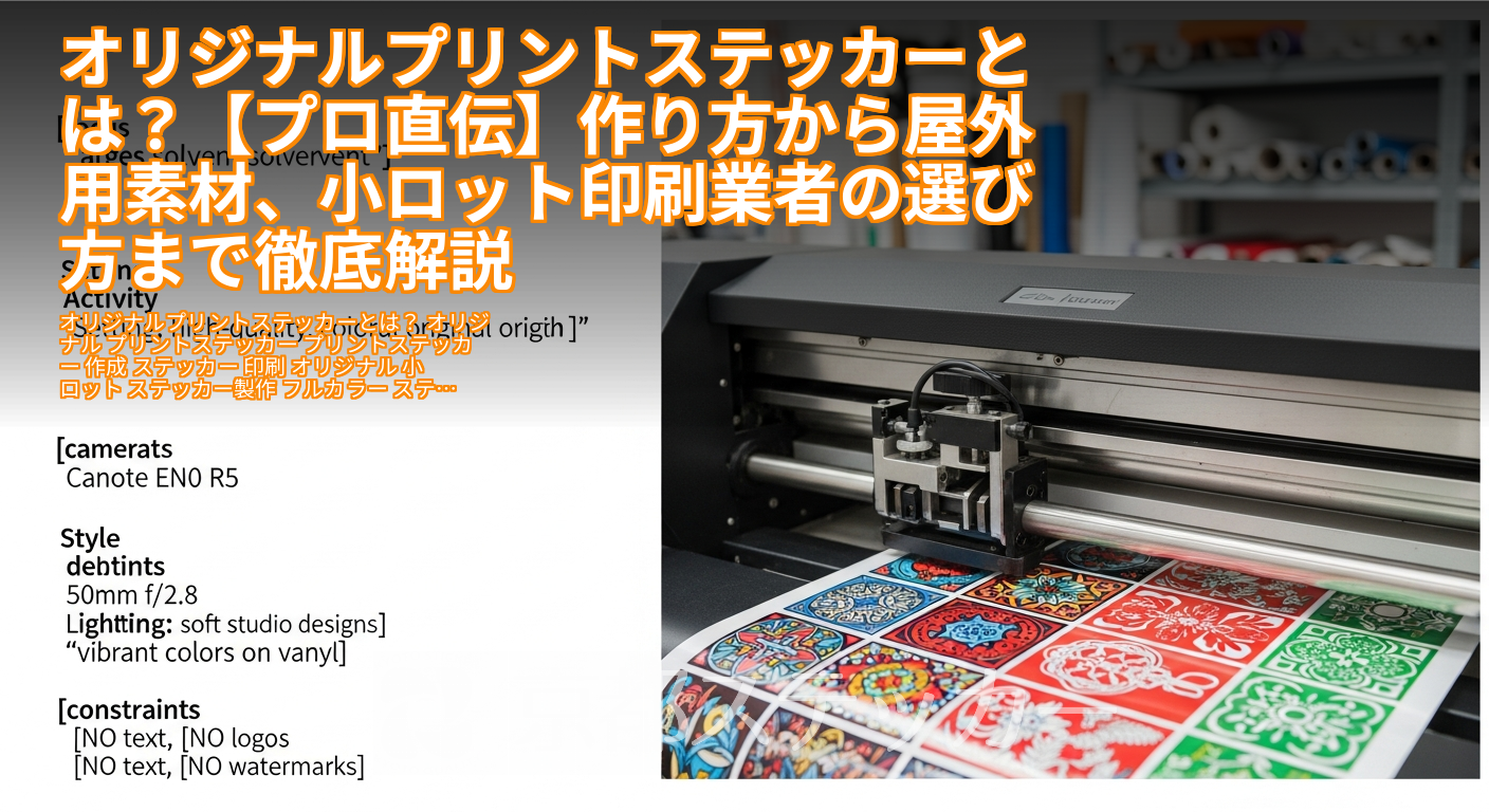 オリジナルプリントステッカーとは?【プロ直伝】作り方から屋外用素材、小ロット印刷業者の選び方まで徹底解説