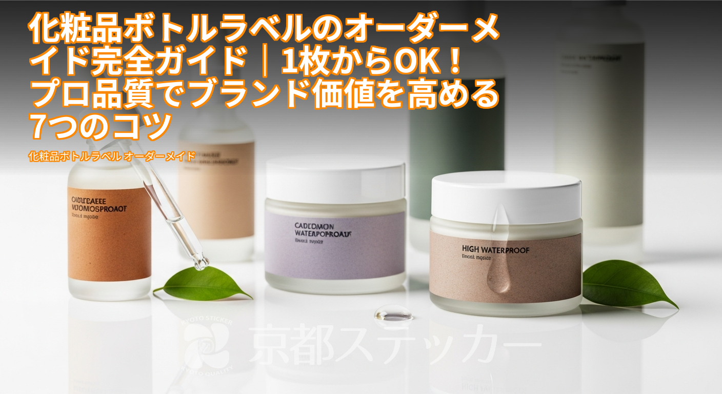 化粧品ボトルラベルのオーダーメイド完全ガイド|1枚からOK!プロ品質でブランド価値を高める7つのコツ