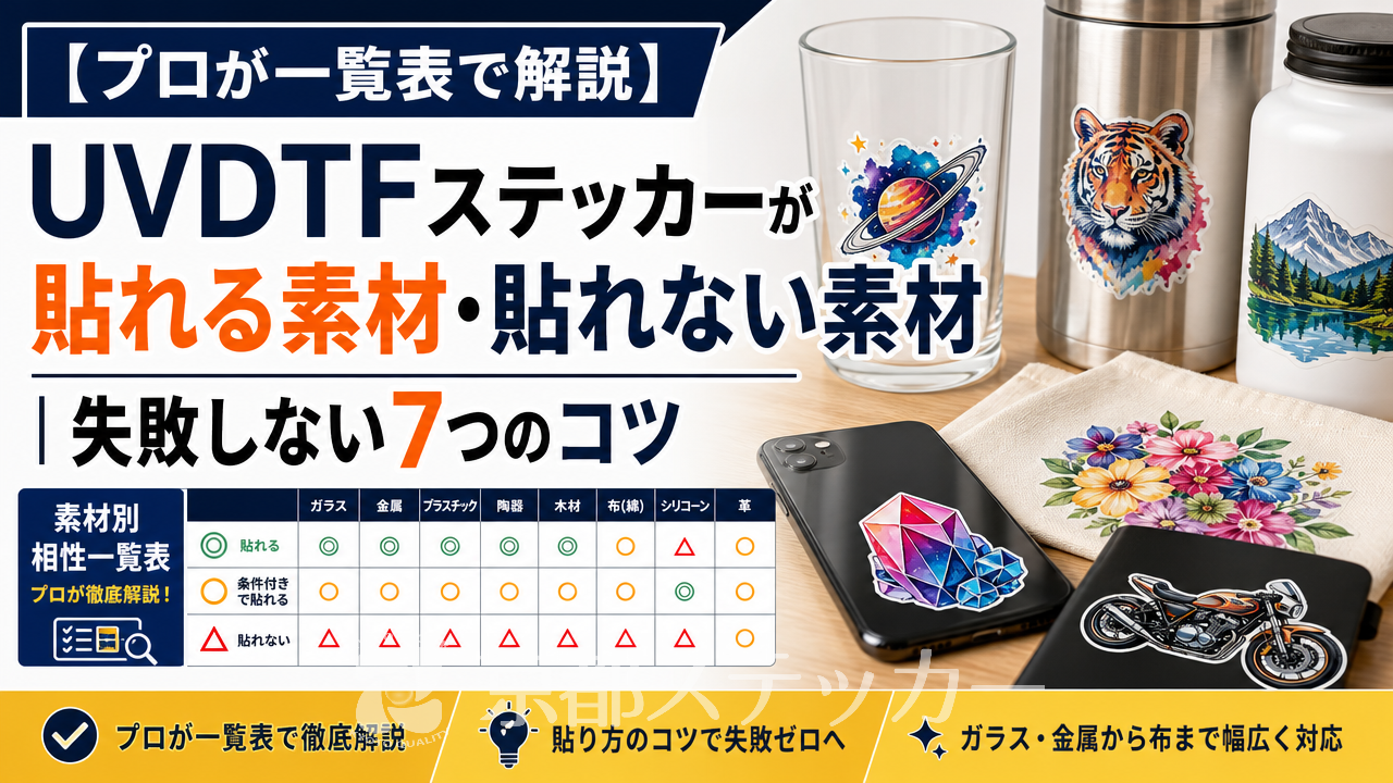 【プロが一覧表で解説】UVDTFステッカーが貼れる素材・貼れない素材|失敗しない7つのコツ