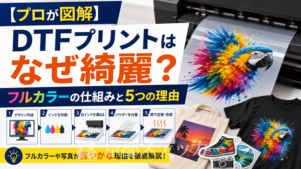 【プロが図解】DTFプリントはなぜ綺麗?フルカラーの仕組みと5つの理由