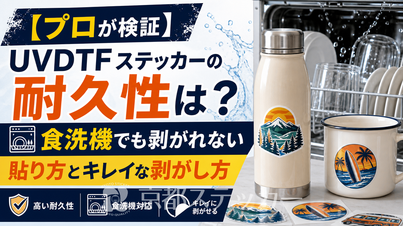 【プロが検証】UVDTFステッカーの耐久性は?食洗機でも剥がれない貼り方とキレイな剥がし方