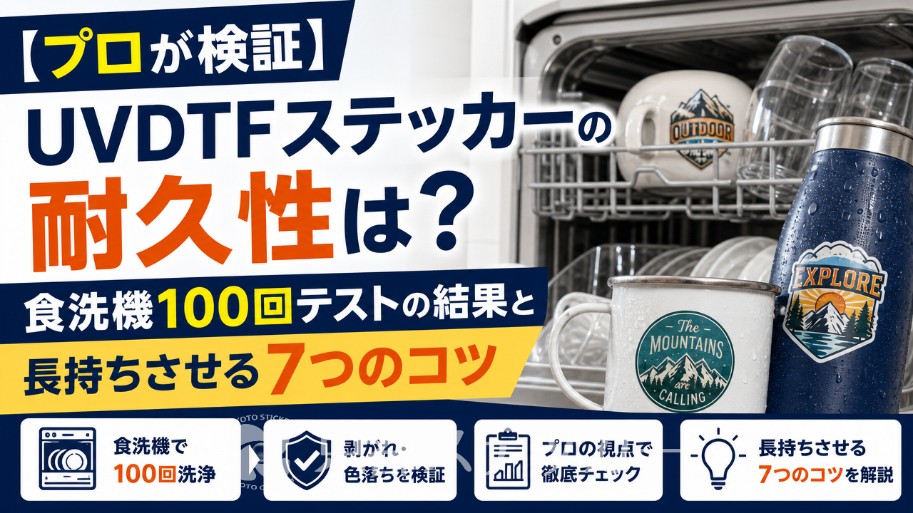 【プロが検証】UVDTFステッカーの耐久性は？食洗機100回テストの結果と長持ちさせる7つのコツ