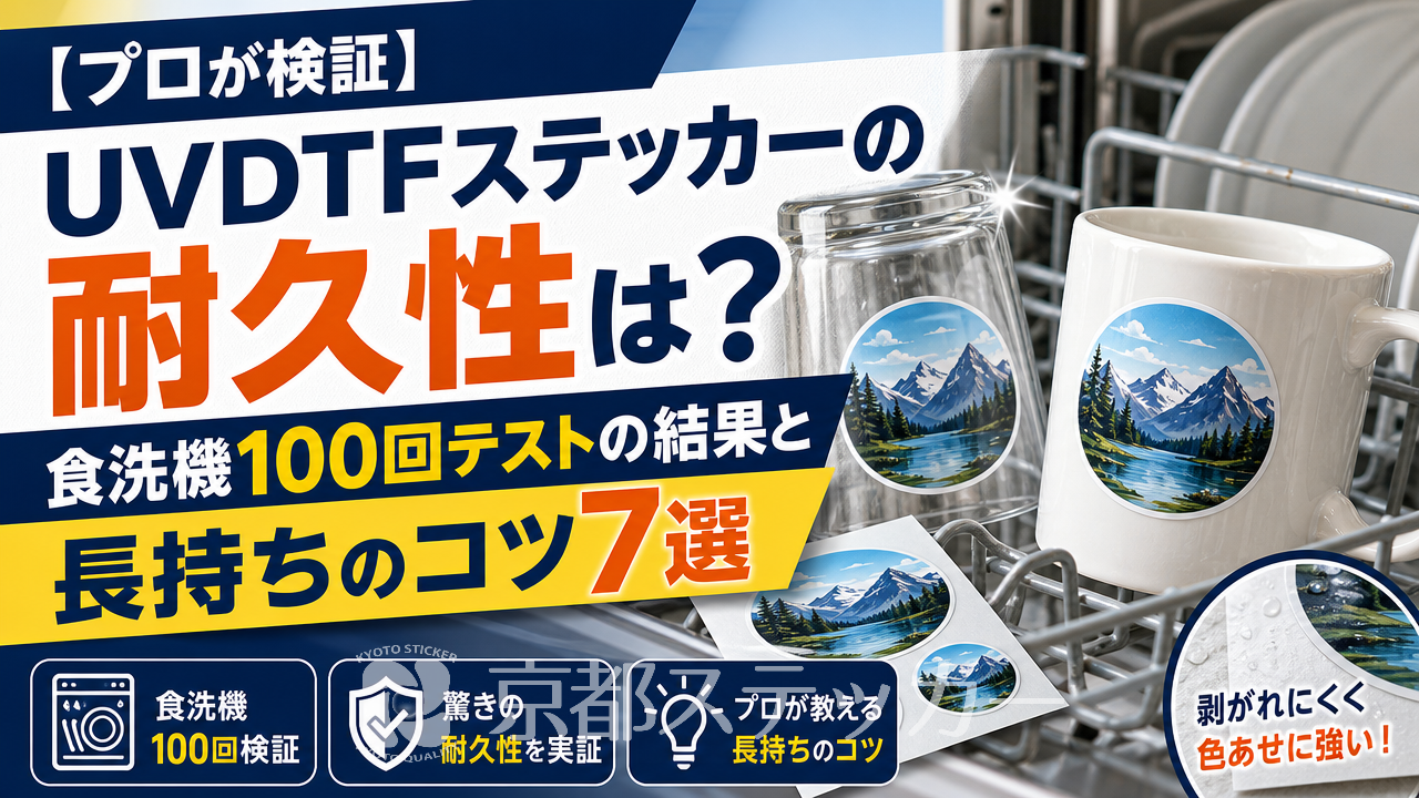 【プロが検証】UVDTFステッカーの耐久性は？食洗機100回テストの結果と長持ちのコツ7選
