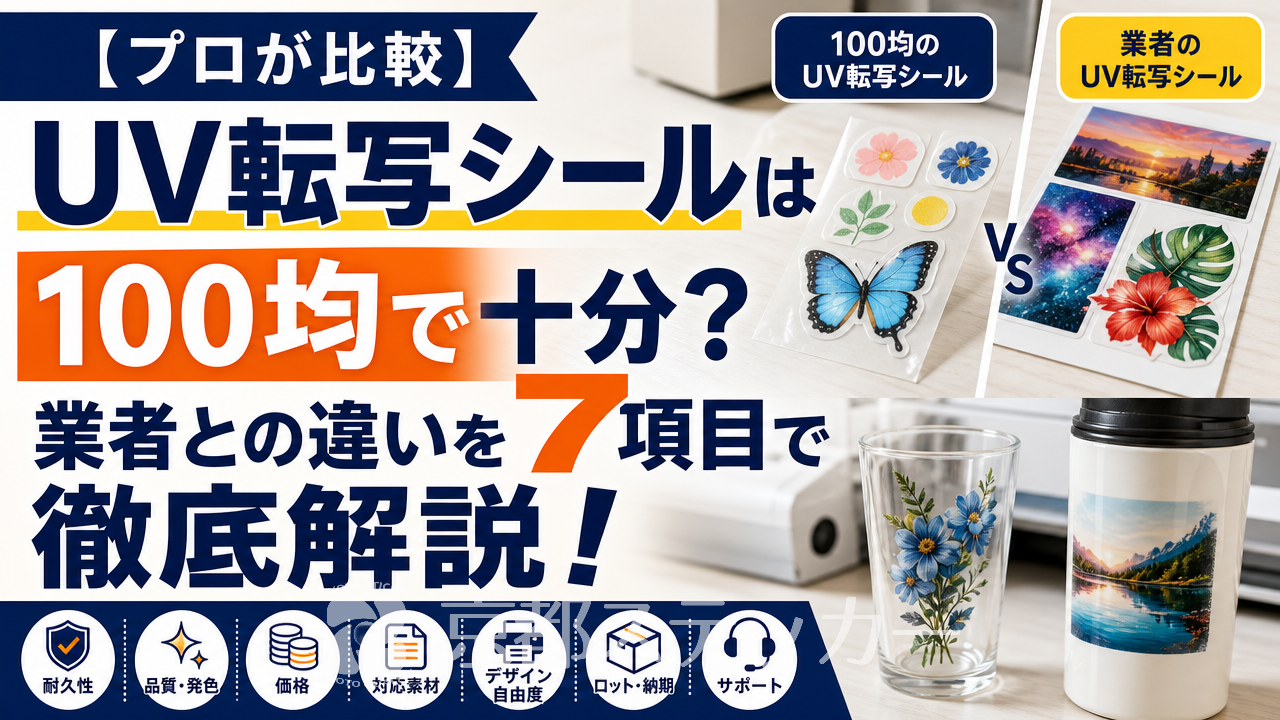【プロが比較】UV転写シールは100均で十分?業者との違いを7項目で徹底解説!