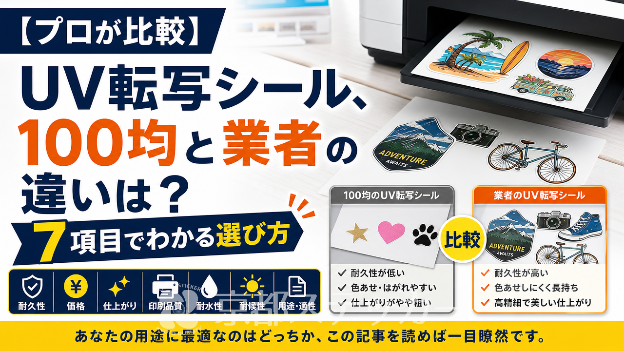 【プロが比較】UV転写シール、100均と業者の違いは？7項目でわかる選び方