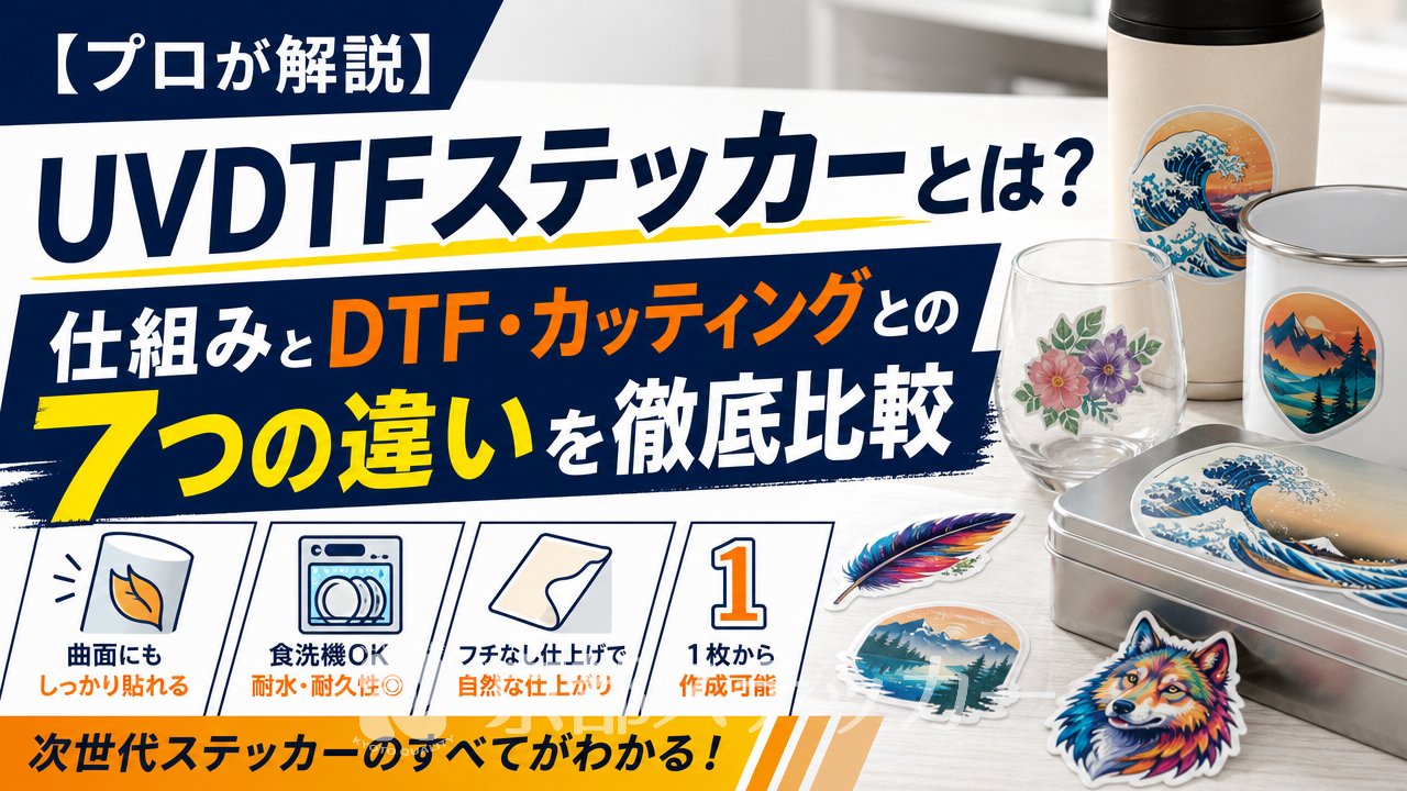 【プロが解説】UVDTFステッカーとは?仕組みとDTF・カッティングとの7つの違いを徹底比較