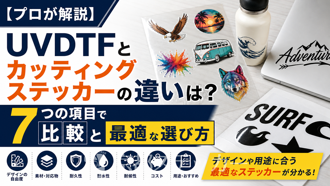 【プロが解説】UVDTFとカッティングステッカーの違いは？7つの項目で比較と最適な選び方