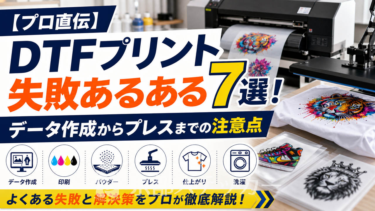 【プロ直伝】DTFプリント失敗あるある7選!データ作成からプレスまでの注意点
