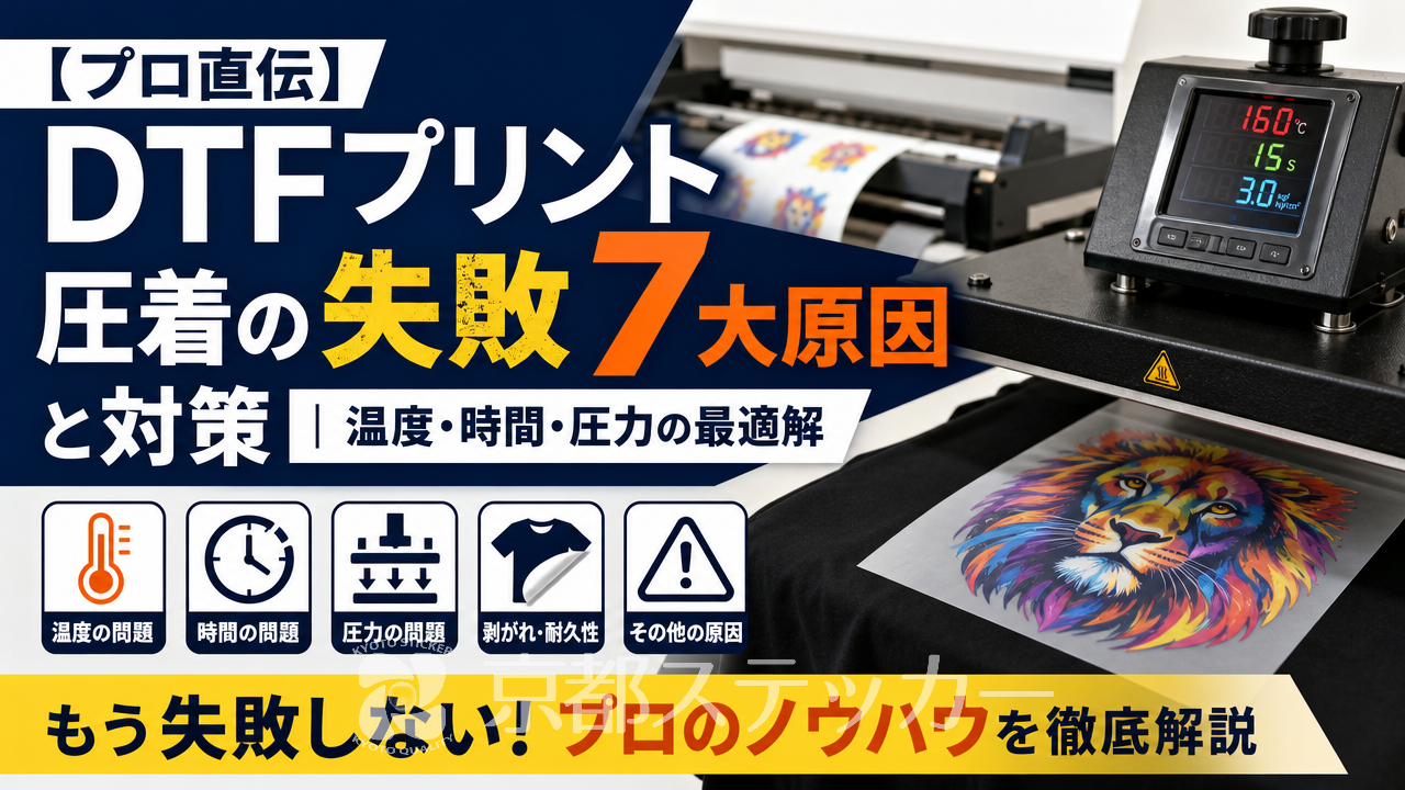 【プロ直伝】DTFプリント圧着の失敗7大原因と対策|温度・時間・圧力の最適解