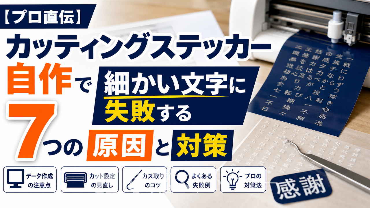 【プロ直伝】カッティングステッカー自作で細かい文字に失敗する7つの原因と対策