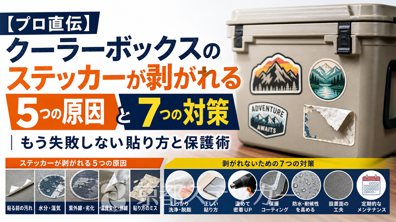 【プロ直伝】クーラーボックスのステッカーが剥がれる5つの原因と7つの対策|もう失敗しない貼り方と保護術