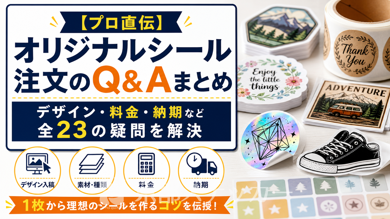 【プロ直伝】オリジナルシール注文のQ&Aまとめ｜デザイン・料金・納期など全23の疑問を解決
