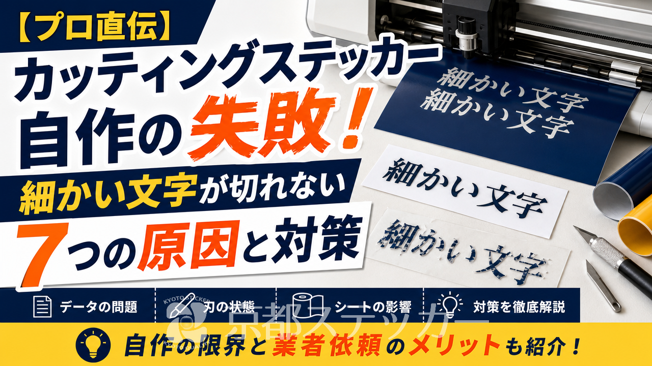 【プロ直伝】カッティングステッカー自作の失敗!細かい文字が切れない7つの原因と対策