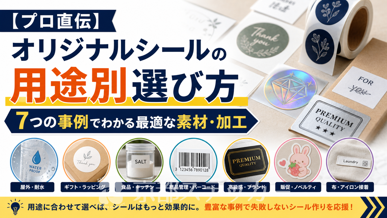 【プロ直伝】オリジナルシールの用途別選び方|7つの事例でわかる最適な素材・加工