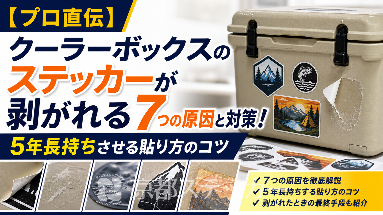 【プロ直伝】クーラーボックスのステッカーが剥がれる7つの原因と対策！5年長持ちさせる貼り方のコツ