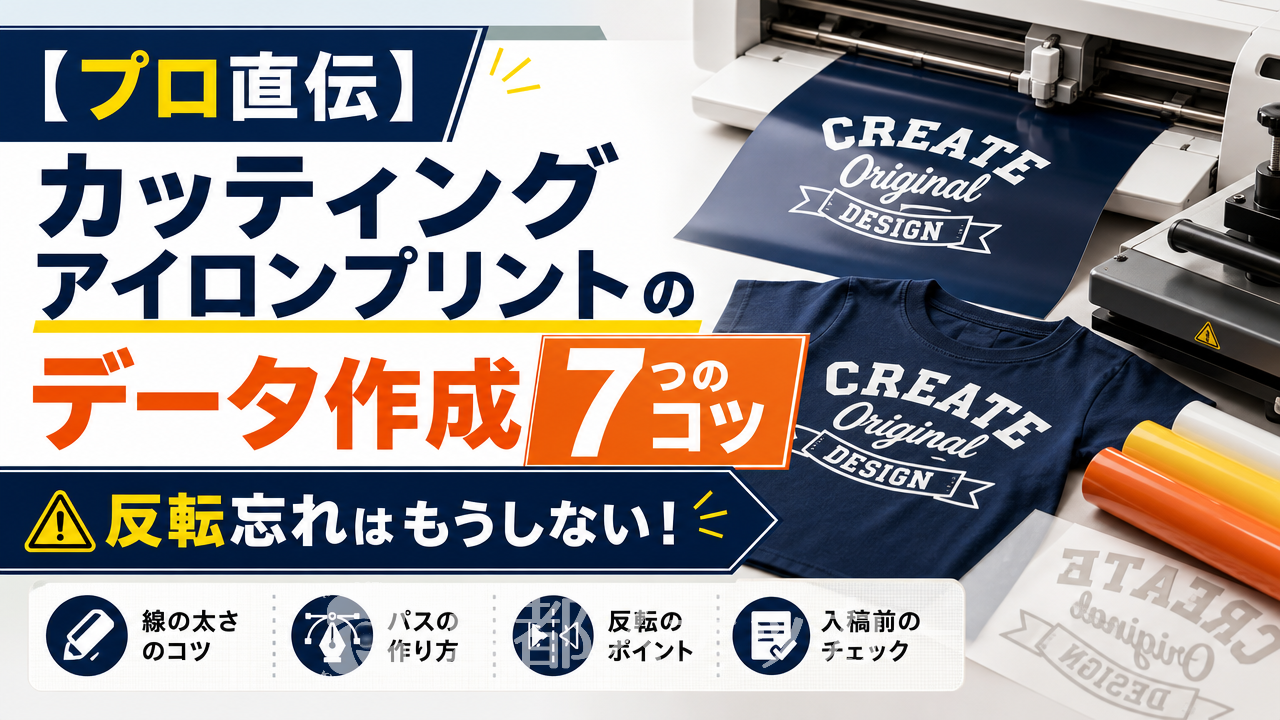 【プロ直伝】カッティングアイロンプリントのデータ作成7つのコツ｜反転忘れはもうしない！