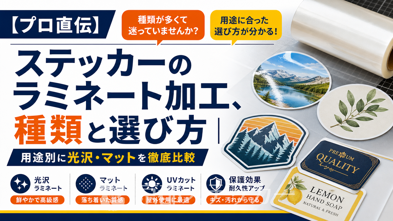 【プロ直伝】ステッカーのラミネート加工、種類と選び方|用途別に光沢・マットを徹底比較