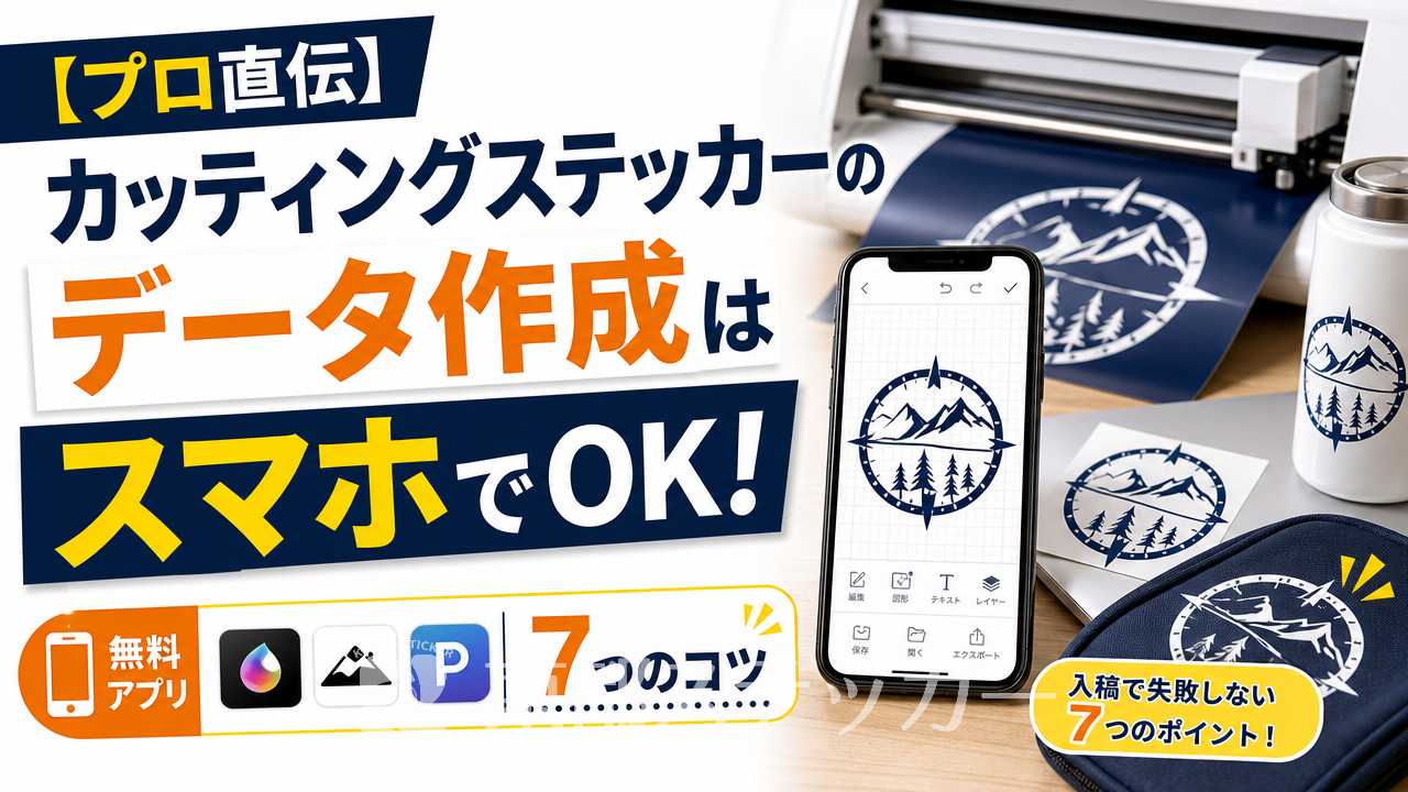 【プロ直伝】カッティングステッカーのデータ作成はスマホでOK！無料アプリと7つのコツ