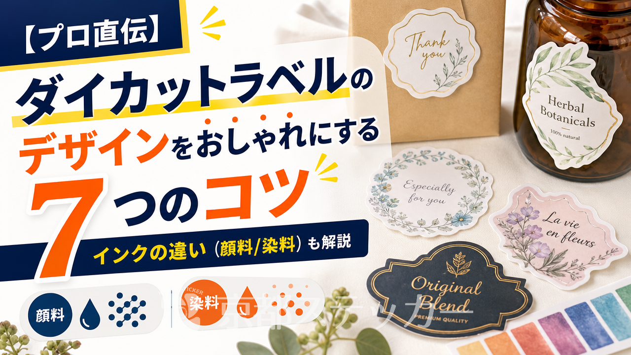 【プロ直伝】ダイカットラベルのデザインをおしゃれにする7つのコツ|インクの違い(顔料/染料)も解説