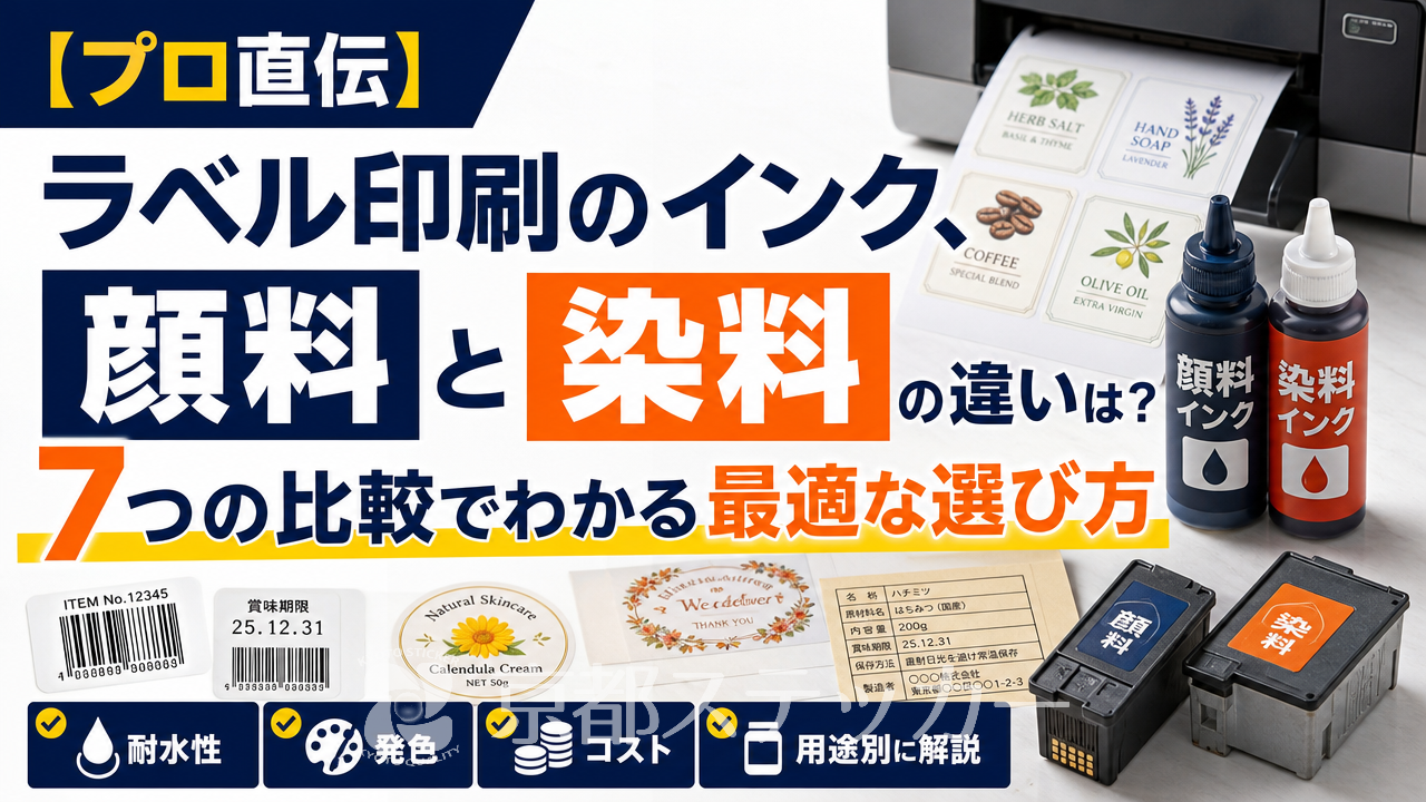 【プロ直伝】ラベル印刷のインク、顔料と染料の違いは?7つの比較でわかる最適な選び方
