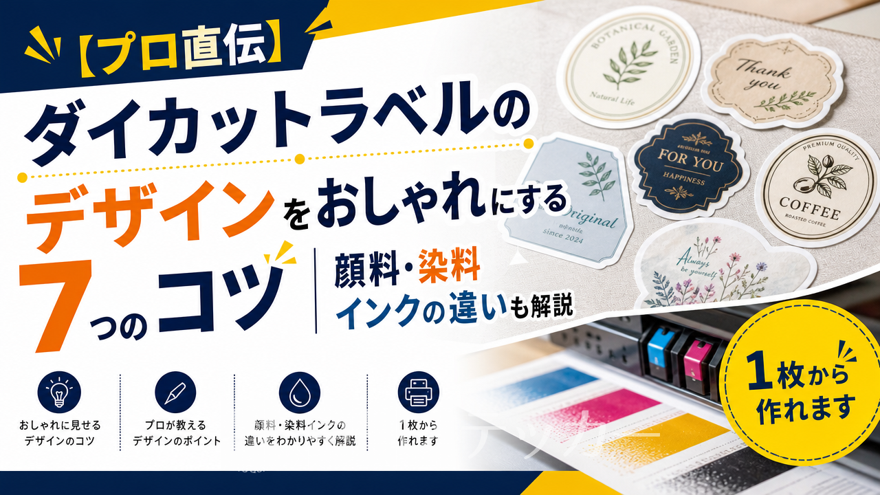 【プロ直伝】ダイカットラベルのデザインをおしゃれにする7つのコツ|顔料・染料インクの違いも解説