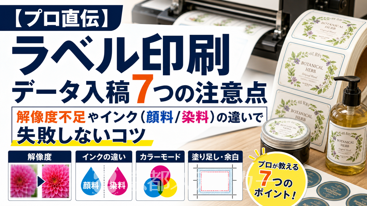 【プロ直伝】ラベル印刷データ入稿7つの注意点|解像度不足やインク(顔料/染料)の違いで失敗しないコツ