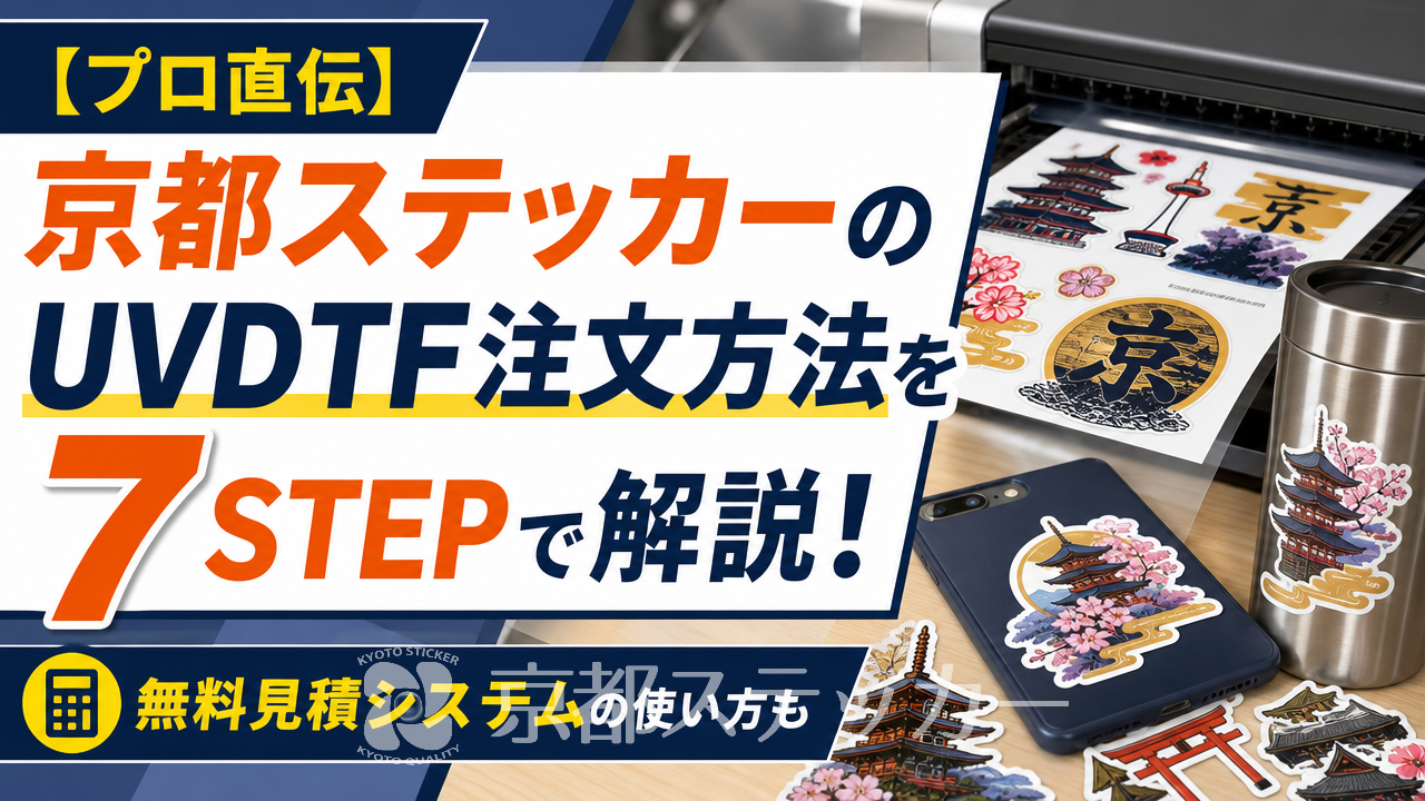 【プロ直伝】京都ステッカーのUVDTF注文方法を7STEPで解説!無料見積システムの使い方も