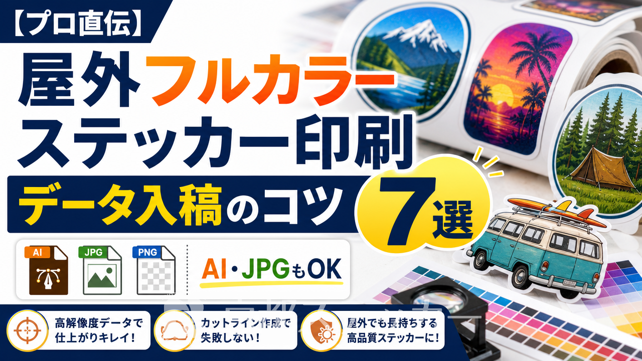 【プロ直伝】屋外フルカラーステッカー印刷データ入稿のコツ7選|AI・JPGもOK