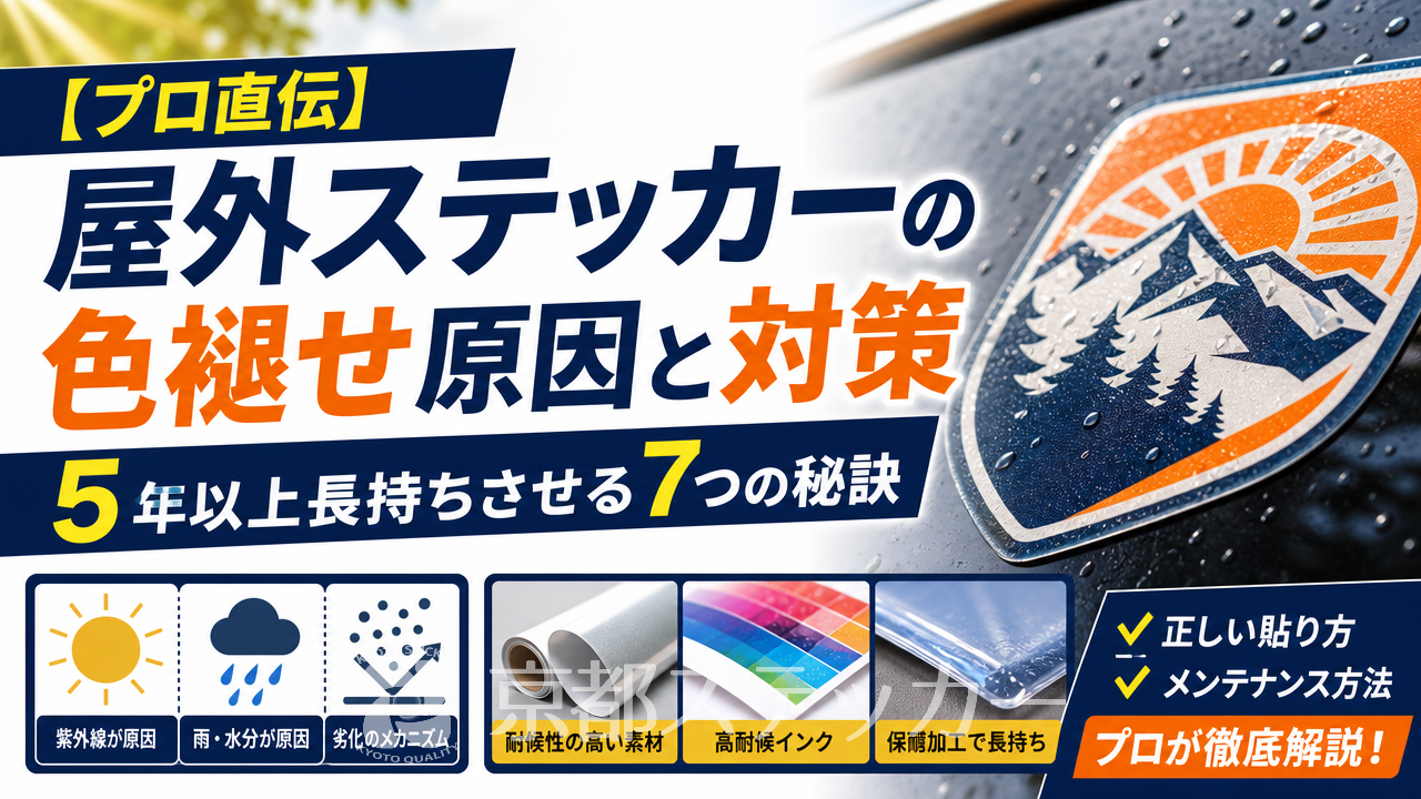 【プロ直伝】屋外ステッカーの色褪せ原因と対策|5年以上長持ちさせる7つの秘訣