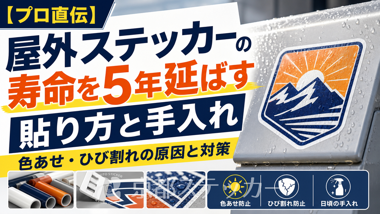 【プロ直伝】屋外ステッカーの寿命を5年延ばす貼り方と手入れ|色あせ・ひび割れの原因と対策