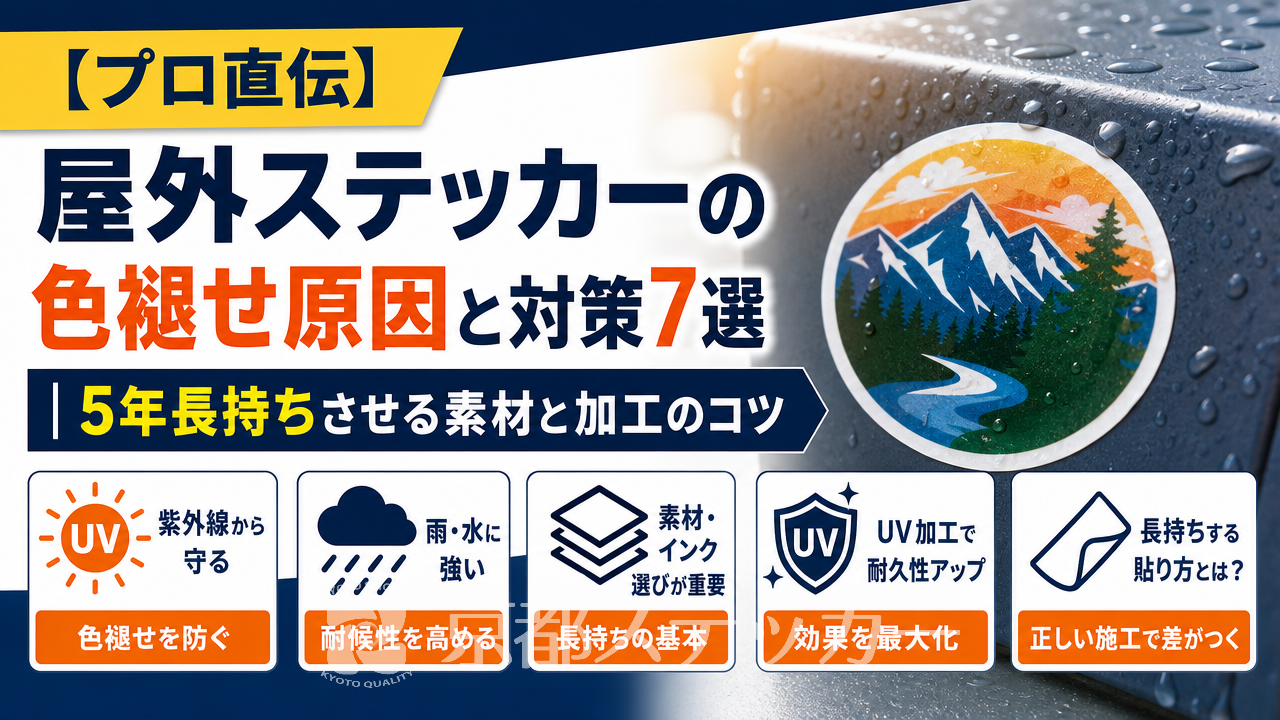 【プロ直伝】屋外ステッカーの色褪せ原因と対策7選｜5年長持ちさせる素材と加工のコツ