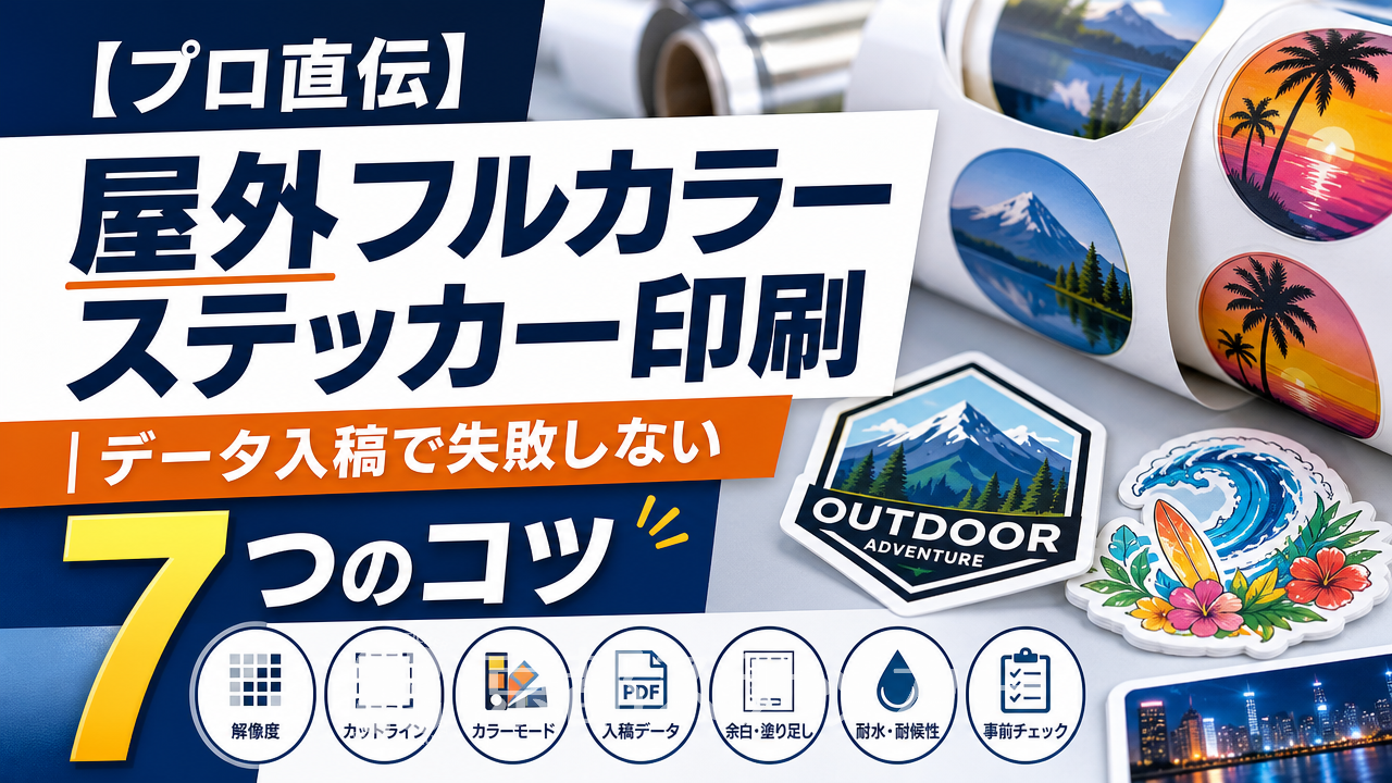 【プロ直伝】屋外フルカラーステッカー印刷|データ入稿で失敗しない7つのコツ