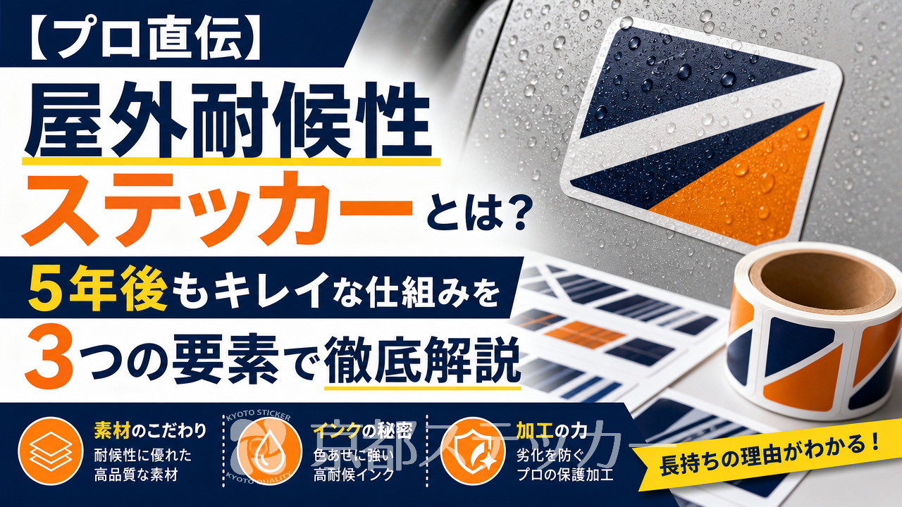 【プロ直伝】屋外耐候性ステッカーとは?5年後もキレイな仕組みを3つの要素で徹底解説