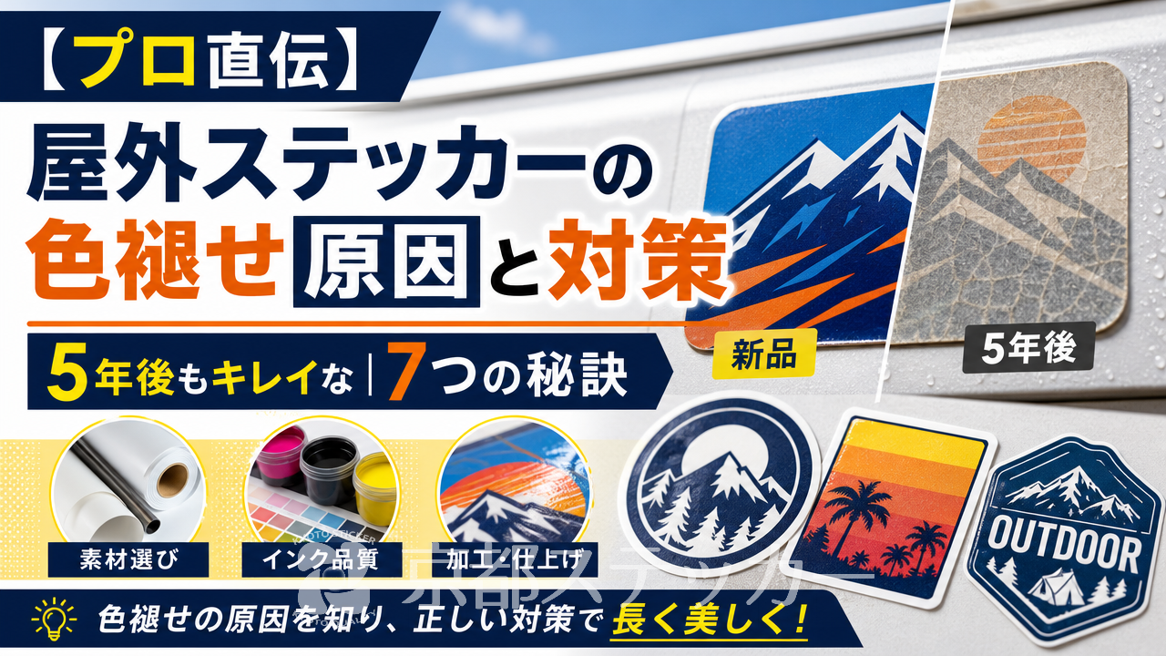 【プロ直伝】屋外ステッカーの色褪せ原因と対策|5年後もキレイな7つの秘訣